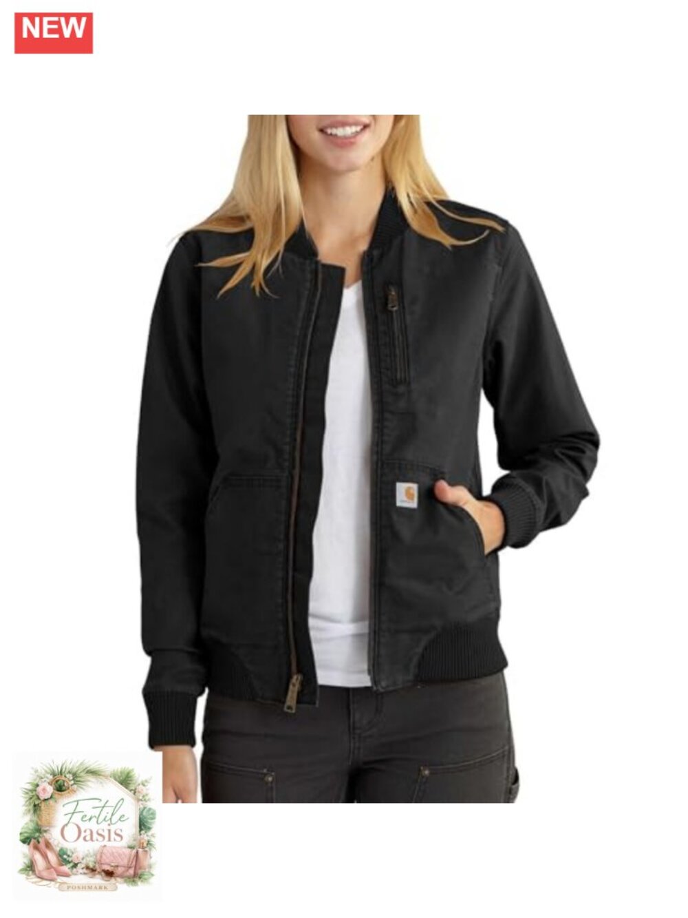 Carhartt Women's Casual Bomber Jacket Cotton Spandex Canvas
